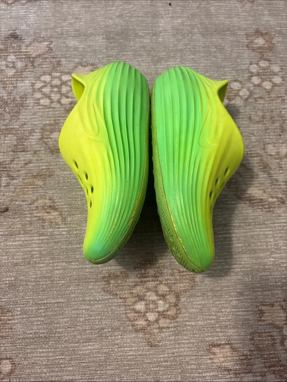 Nike Kids Neon Yellow-Green Slip-Ons